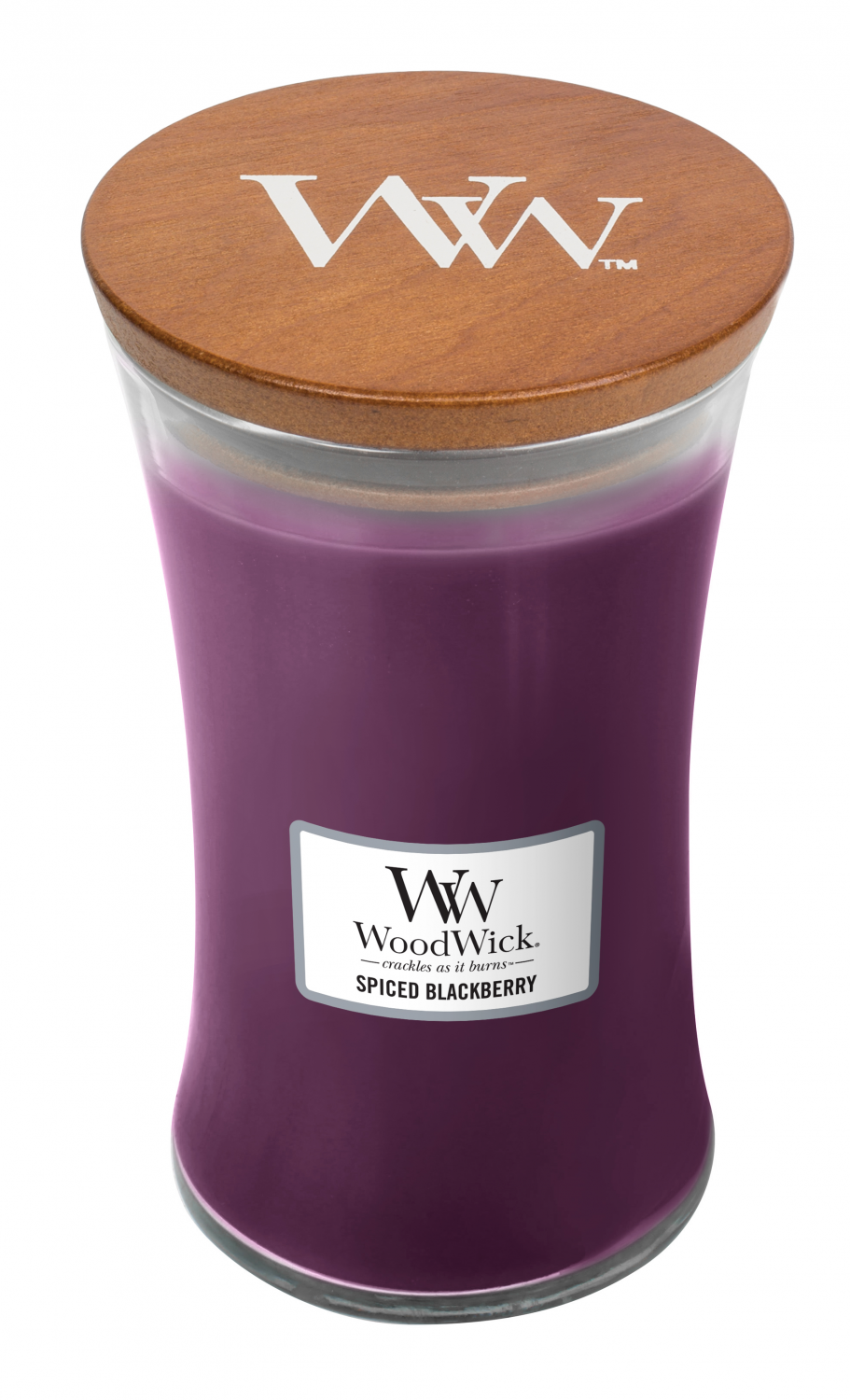 WoodWick Geurkaars Large Spiced Blackberry - 18 cm / ø 10 cm