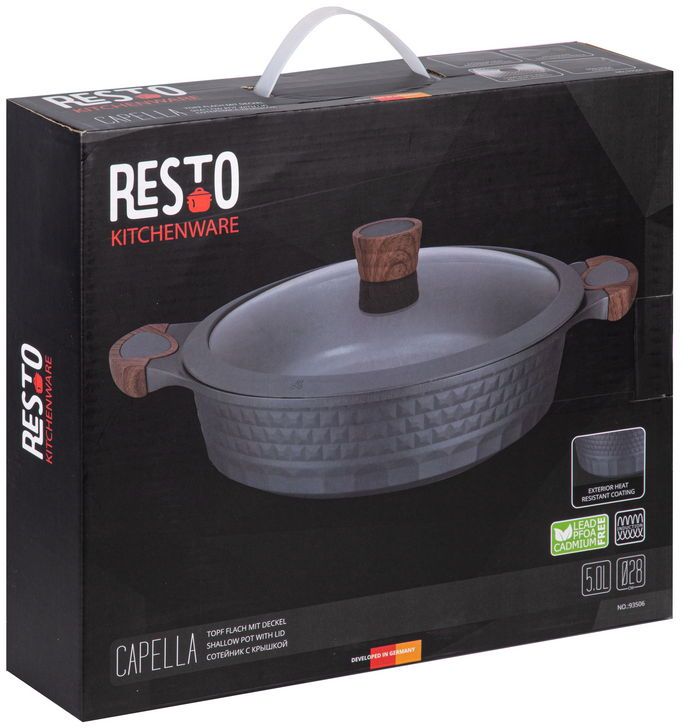 Resto Kitchenware Hapjespan Capella - ø 28 cm / 4.4 liter - standaard anti-aanbaklaag