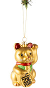 Boule de Noël lumineuse nordique Maneki Neko 10 cm