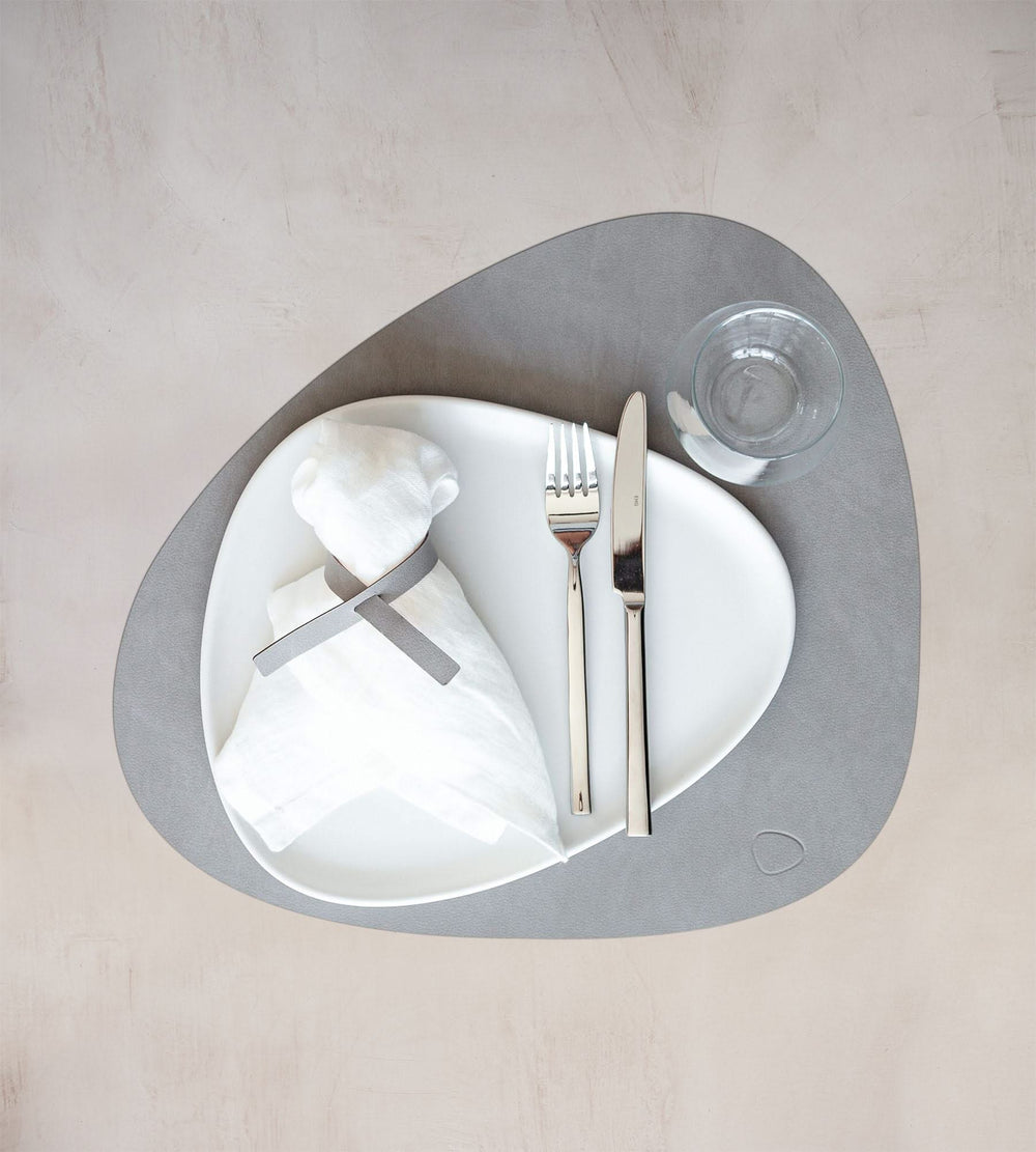 Set de table LIND DNA Nupo - Cuir - Gris clair - 44 x 37 cm