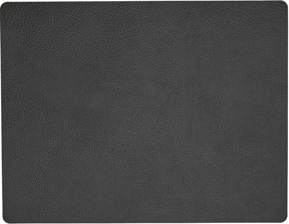 LIND DNA Placemat Hippo - Leer - Black Anthracite - 45 x 35 cm