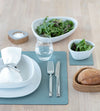 LIND DNA Placemat Nupo - Leer - Anthracite / Pastel Green - dubbelzijdig - 45 x 35 cm