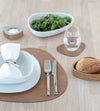 Set de table LIND DNA Nupo - Cuir - Vert armée / Nature - réversible - 44 x 37 cm