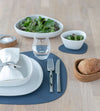 LIND DNA Set de Table Nupo - Cuir - Bleu Foncé - 44 x 37 cm