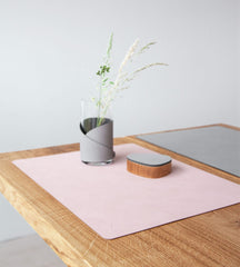 LIND DNA Placemat Nupo - Leer - Rose / Light Grey - dubbelzijdig - 45 x 35 cm