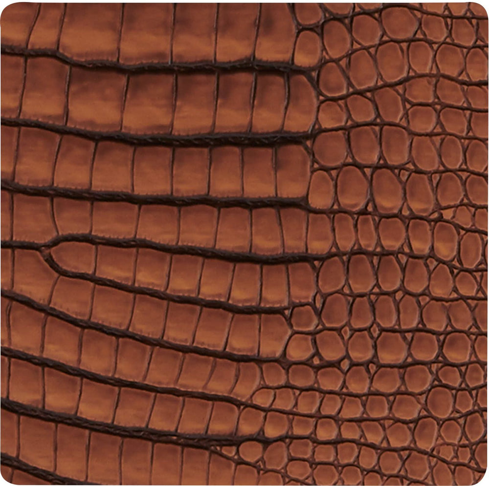 LIND DNA Onderzetter Croco - Leer - Cognac - 10 x 10 cm