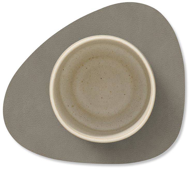 LIND DNA Onderzetter Nupo - Leer - Flint Grey - 13 x 11 cm