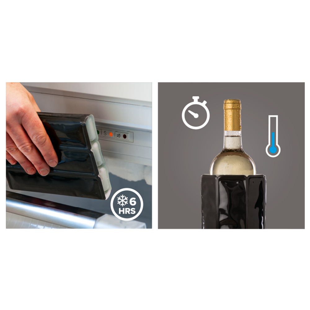 Vacu Vin Wijn- en Champagnekoeler Active Coolers - Sleeve - Platinum - 2 stuks