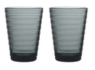 Iittala Glas Aino Aalto - Donkergrijs - 330 ml - 2 stuks