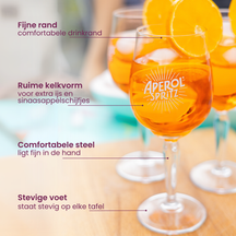 Aperol Spritz Glazen - 450 ml - Officieel Glas - 6 stuks