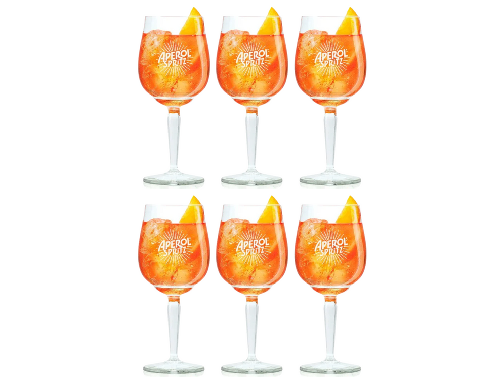 Aperol Spritz Glazen - 450 ml - Officieel Glas - 6 stuks