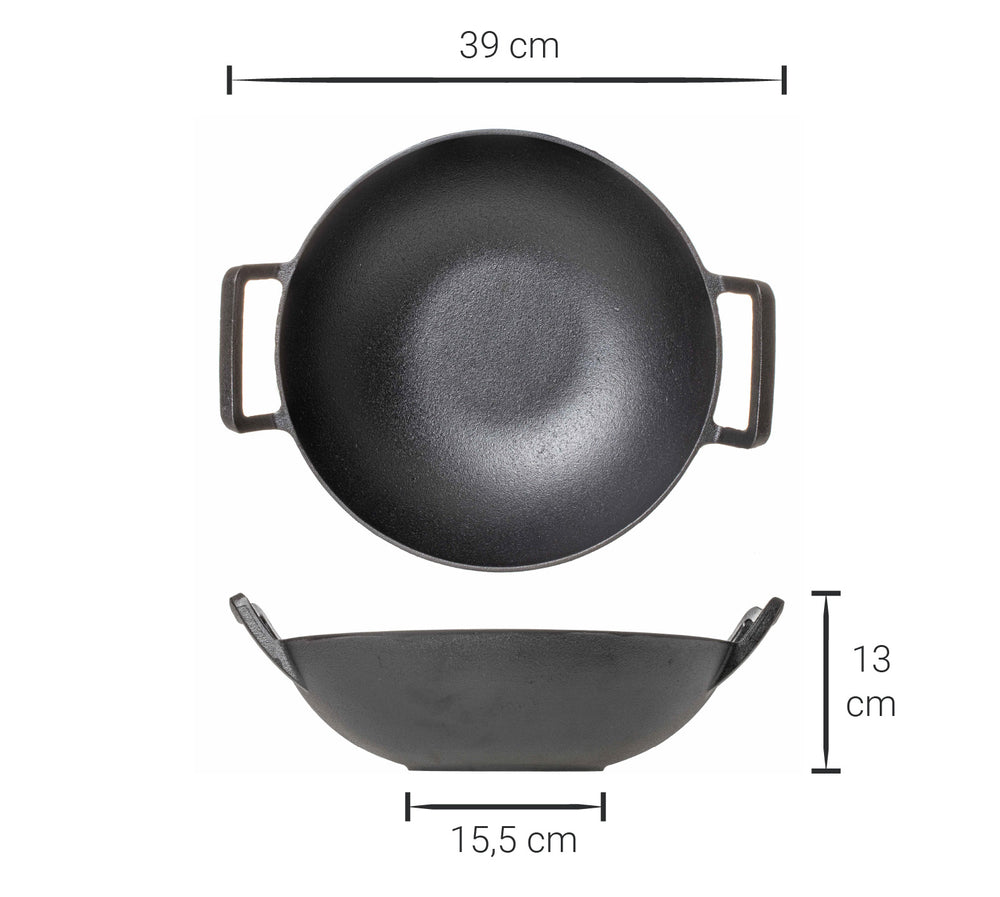 Poêle à wok Blackwell / Wadjan - Fonte - ø 32 cm - Sans revêtement antiadhésif