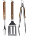 Cookinglife BBQ Gereedschapset Fire & Flavour Hout 3-Delig - RVS - BBQ Spatel, Tang & Vork
