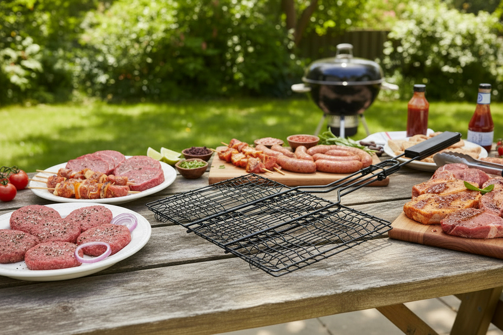 Cookinglife BBQ Hamburgergrill Fire & Flavour 32.5 x 22 cm - Non-Stick Metaal