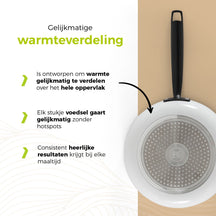 BE Living Pannenset - 20-delig - Essential - Keramische anti-aanbaklaag - Geschikt voor alle warmtebronnen - Wit