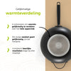 BE Living Wokpan met Deksel - Ø 30 cm - Keramische anti-aanbaklaag - PFAS vrij - Geschikt voor alle warmtebronnen - Zwart