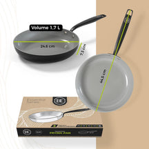 BE Living Koekenpan ø 24 cm - keramische anti-aanbaklaag - PFAS-vrij - geschikt voor alle warmtebronnen - wit