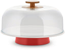 Alessi Cloche Mattina Cake Bell / Cloche en Verre / Cloche à Fromage / Cloche de Couverture - BG06 R - Rouge - ø 31 cm - par Big-Game