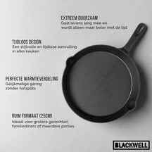 Blackwell Koekenpannenset Gietijzer / Skillets ø 16, 20 & 25 cm - zonder anti-aanbaklaag