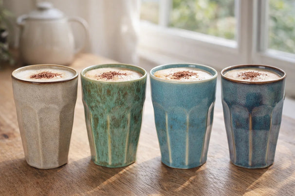 Cookinglife Koffiebeker - Cappuccinokopjes - Aardewerk 330 ml - 4 stuks