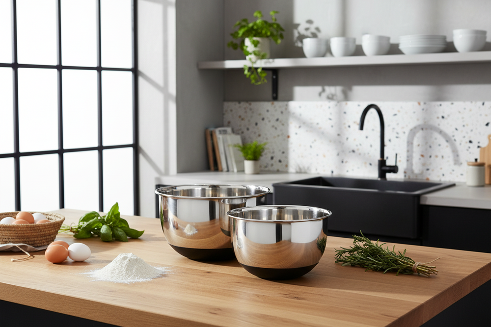 Cookinglife Beslagkommen / Mengkommen - Anti-slip - RVS - 2 stuks
