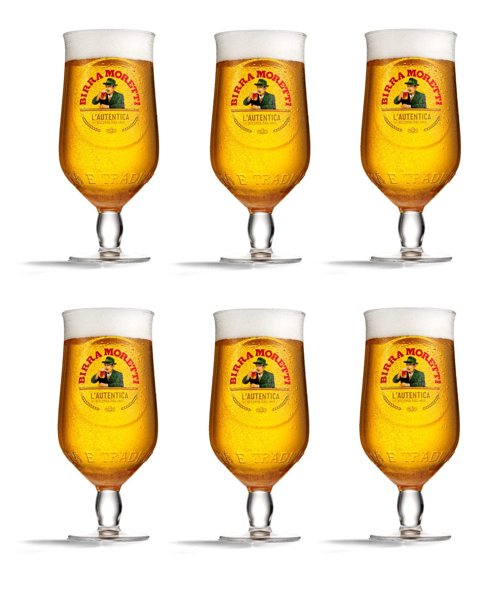 Birra Moretti Bierglazen - 250 ml - 6 stuks