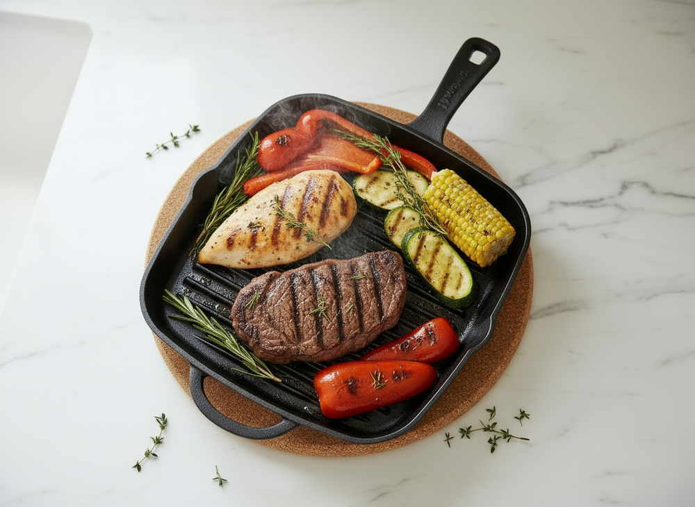 Blackwell Grillpan Cast Iron Gietijzer - 26 x 26 cm - zonder anti-aanbaklaag