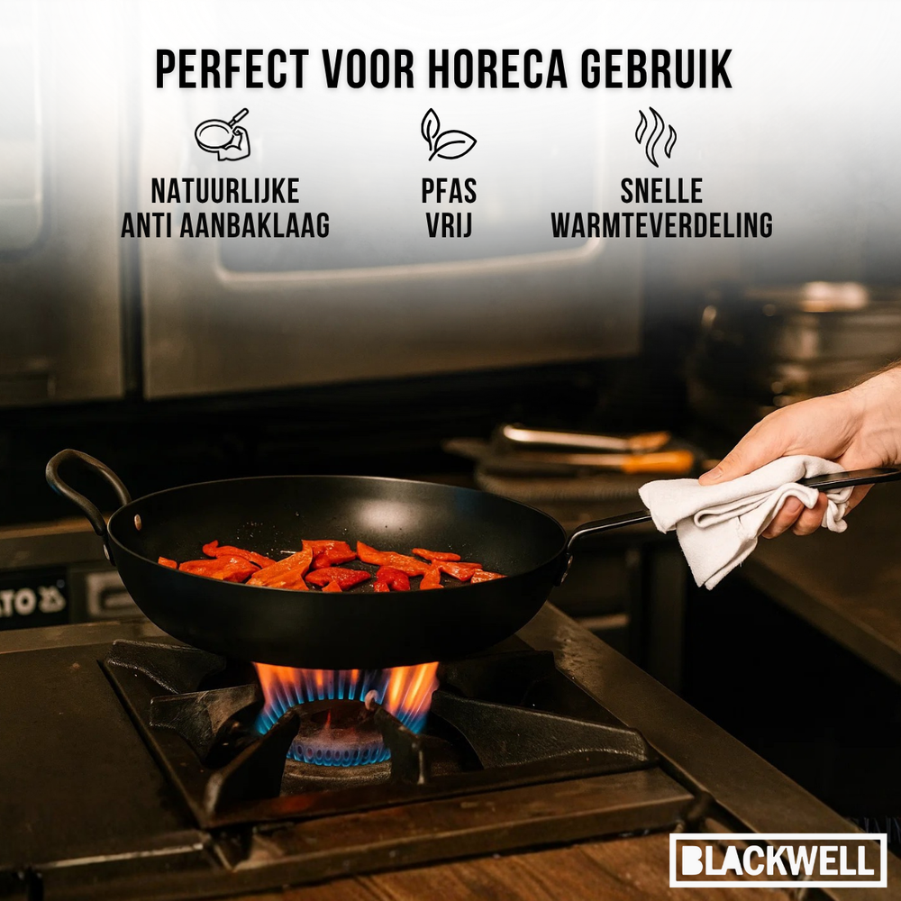 Blackwell Koekenpan met handvat Carbon Staal ø 32 cm - zonder anti-aanbaklaag