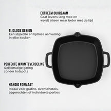 Blackwell Ovenschaal Cast Iron Gietijzer - 25 x 25 cm / 2 Liter - zonder anti-aanbaklaag