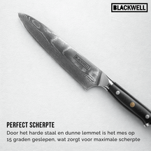 Blackwell Messenset Damascus 4-delig + GRATIS Blackwell Snijplank 40 x 30 x 4 cm