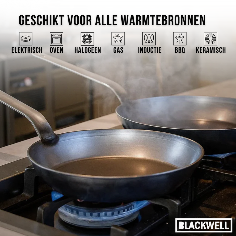 Blackwell Koekenpan Plaatstaal - Lyonnaiserpan - ø 28 cm - zonder anti-aanbaklaag