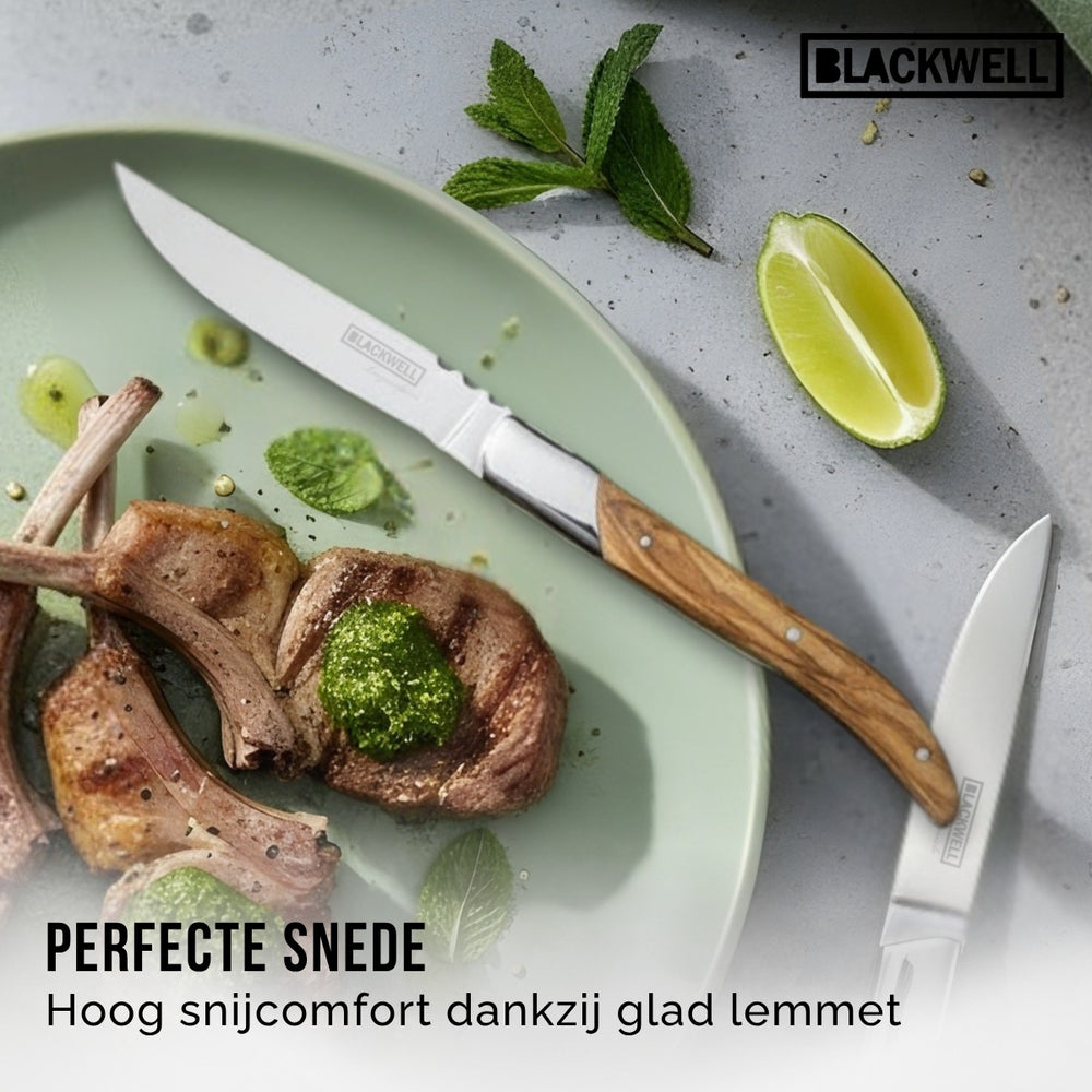 Blackwell Steakmessen Laguiole - Olijfhout - 6 Stuks