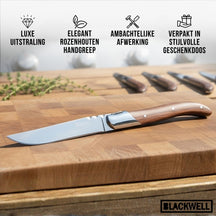 Blackwell Steakbestek Laguiole - Steakmessen & Steakvorken - Rozenhout - 12 Stuks