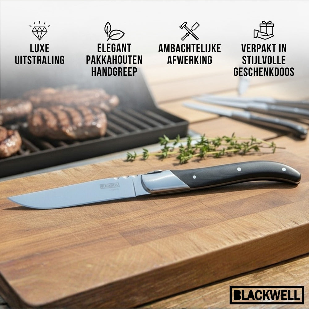 Blackwell Steakmessen Laguiole - Pakkahout - 6 Stuks