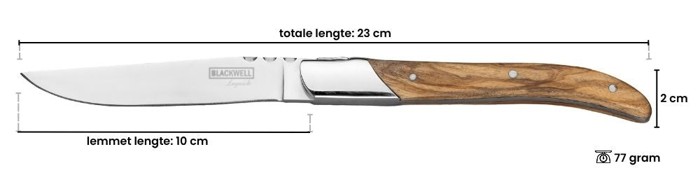 Blackwell Steakmessen Laguiole - Olijfhout - 6 Stuks