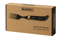 Blackwell Steakvorken Laguiole - Olijfhout - 6 Stuks
