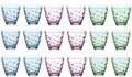 Bormioli Rocco Set de verres Flora couleurs - 250 ml - 18 pièces