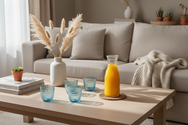 Bormioli Rocco Glazen Slot Blauw 290 ml - 6 Stuks + Cookinglife Karaf 1 Liter