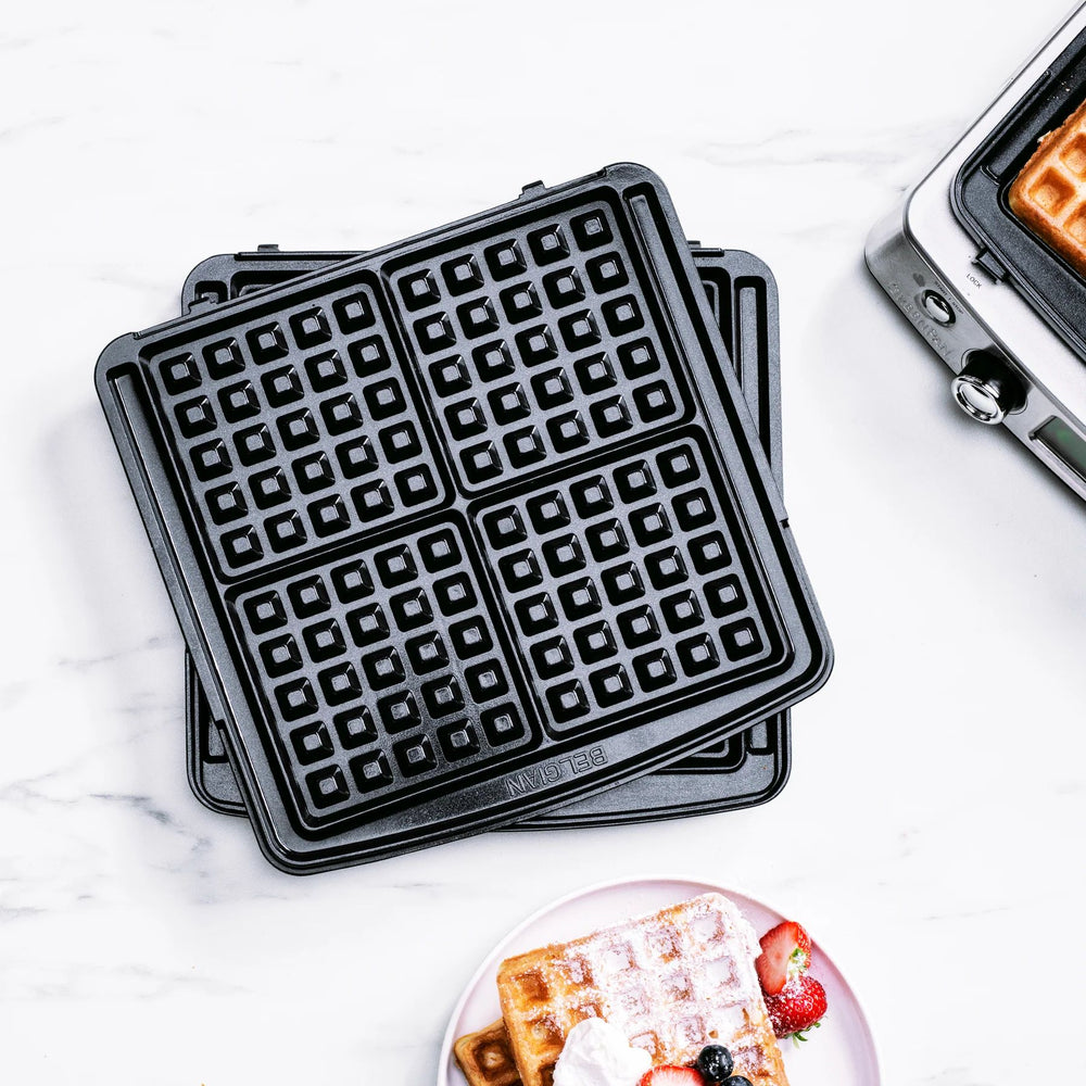 GreenPan Wafelijzer - Black - inclusief 2 sets wafelplaten - keramische anti-baklaag