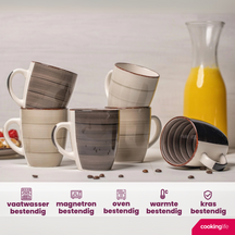 Cookinglife Mokken Delice Grijs 350 ml - 6 stuks