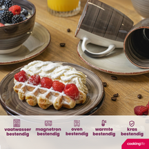 Cookinglife Ontbijtborden / Dessertborden Delice Grijs ø 19 cm - 6 stuks