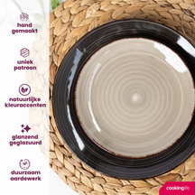 Cookinglife Ontbijtborden / Dessertborden Delice Grijs ø 19 cm - 6 stuks