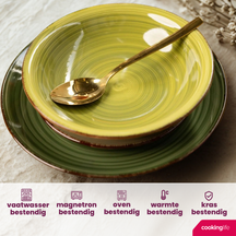 Cookinglife Diepe borden / Pastaborden Delice Groen ø 21 cm - 6 stuks