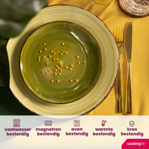 Cookinglife Ontbijtborden / Dessertborden Delice Groen ø 19 cm - 6 stuks
