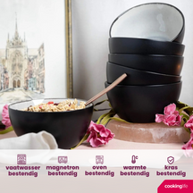 Cookinglife Kommen Nola Warm Grey ø 14 cm - 6 stuks