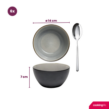 Cookinglife Kommen Nola Warm Grey ø 14 cm - 6 stuks