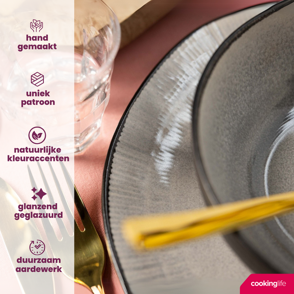 Cookinglife Soepkommen / Kommen Nola Warm Grey ø 17 cm - 6 stuks