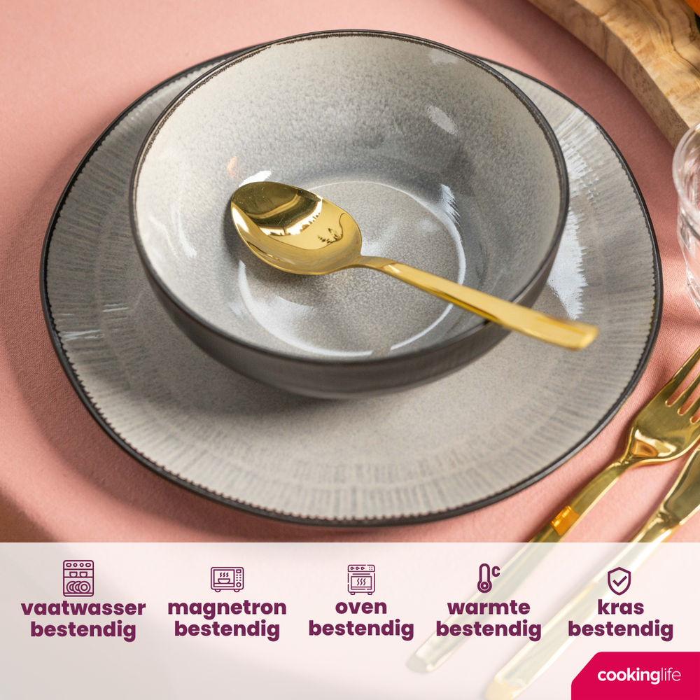 Cookinglife Soepkommen / Kommen Nola Warm Grey ø 17 cm - 6 stuks