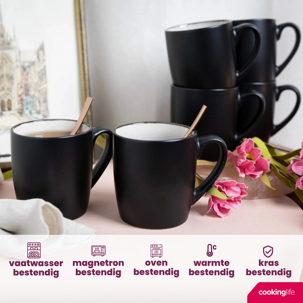 Cookinglife Mokken Nola Warm Grey 350 ml - 6 stuks