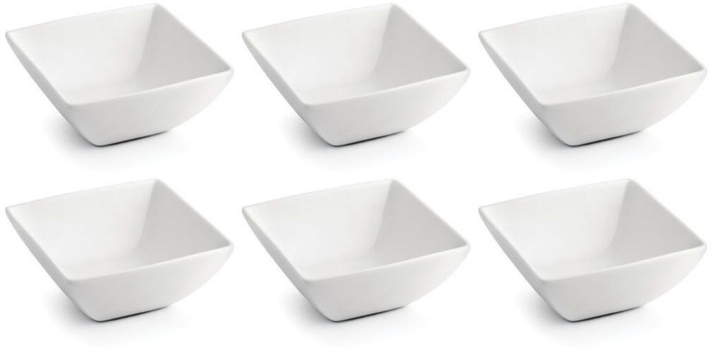 BonBistro Plat à tremper Yong Squito 7 x 7 cm - Blanc - 6 pièces